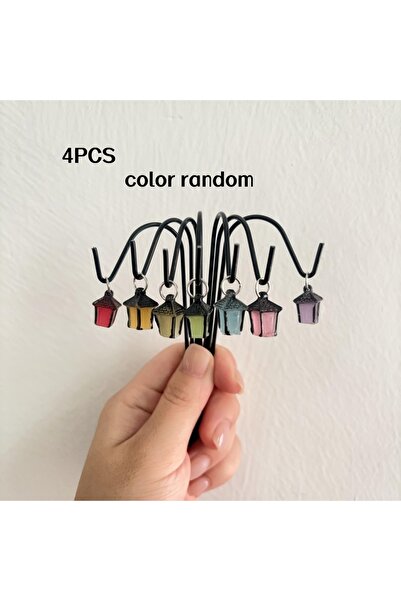 Choice مجموعة من 4 فوانيس بخطافات حديدية، وأوتاد مضيئة للحديقة، وتماثيل جنية ...