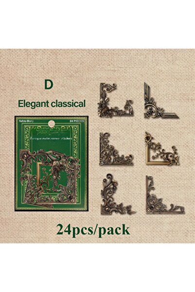 Choice3 24 قطعة/حزمة ملصقات الزاوية العتيقة إطارات الصور المجوفة ملصقات مجلة ...