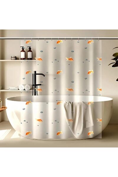 Choice3 90*180cm TMJY High-Quality PEVA Goldfish Shower Curtain - Transparent...