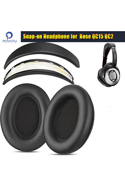 Choice طقم أسود QC15 من نوع Snap On Headband & Earpads لسماعات Bose QuietComf...
