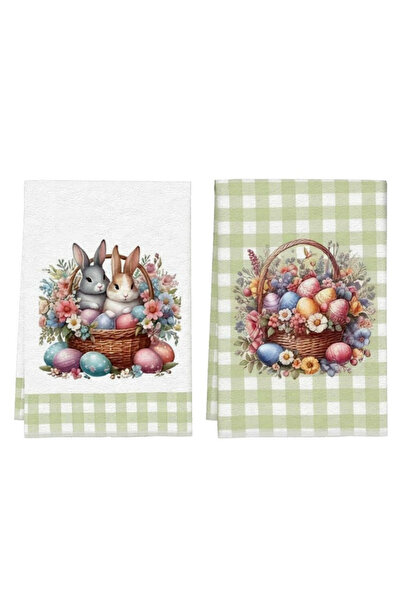 Choice 2pcs MULTI 2Pcs, Easter Bunny Egg Kitchen Towels, 40Cm*60Cm Towel Set,...