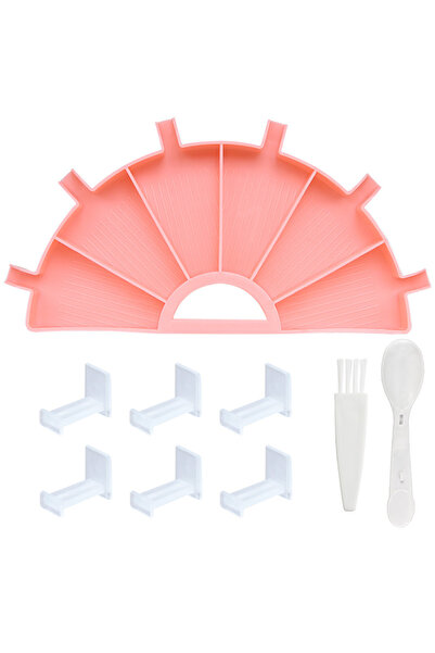 choice2 Pink Hand-held 6 Grid Fan-shaped Diamond Painting Tray, Diamond Art T...