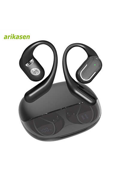 Choice سماعات رأس لاسلكية سوداء OWS رياضية مفتوحة الأذن بتقنية بلوتوث 5.4 مع ...