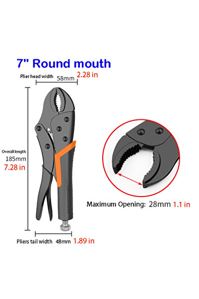 Choice5 كماشة ربط متعددة الوظائف دائرية/مستقيمة 7 بوصات (7/9/10 بوصات) مفتاح ...