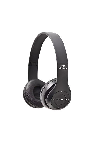 Choice4 سماعة رأس لاسلكية بلوتوث P47 سوداء اللون مع ميكروفون، قابلة للطي، صوت...