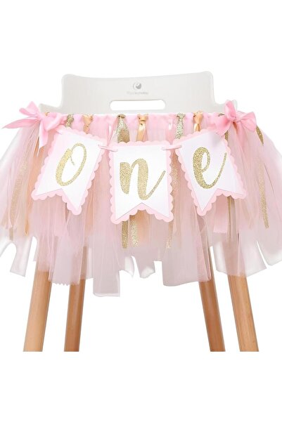 Choice3 لافتة كرسي مرتفع مزينة بفيونكة وردية لحفلة عيد الميلاد الأول، قبعة حف...