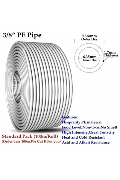 Choice1 10m white 3 points 1/4" 3/8" PE Pipe Food Grade Water Purifier Pipe H...