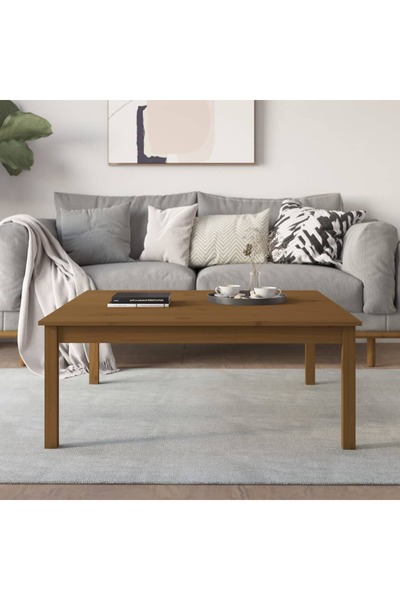 Concept Masă de cafea, maro miere, 100x100x40 cm, lemn masiv de pin