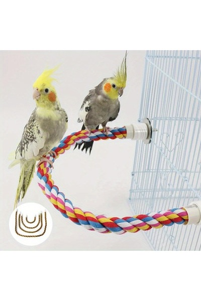 Choice 30CM 1PC Bird Toy Durable Cotton Rope Multi-color Pet Parrot Standing ...
