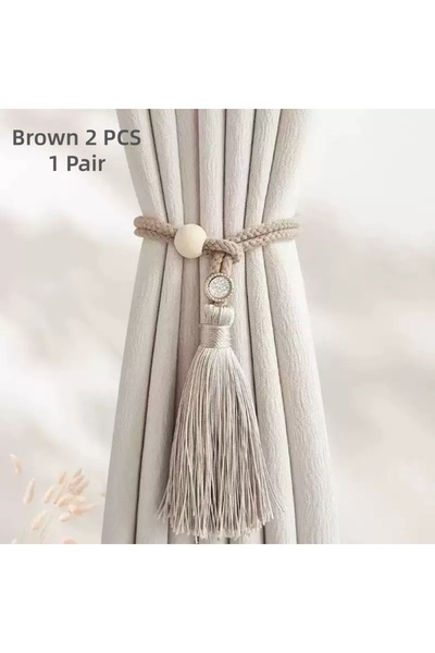 Choice Brown 2 PCS Adjustable Cotton Cord Curtain Tiebacks Curtain Straps Boh...