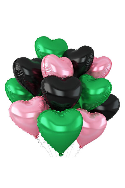 Choice 12 بالون هيليوم على شكل قلب من رقائق معدنية، مقاس 18 بوصة، باللونين ال...