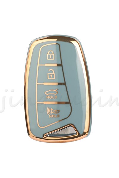 Choice5 غطاء حماية مفتاح السيارة من مادة TPU الرمادية من JYQ، بأربعة أزرار، م...