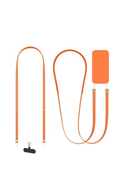 Choice9 حبل تعليق هاتف محمول برتقالي اللون، مصنوع من النايلون المنسوج، منسوج ...