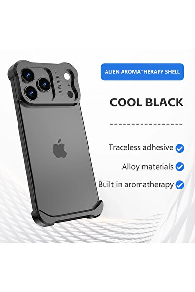 Choice37 غطاء حماية فاخر غير منتظم من سبائك التيتانيوم باللون الأسود لهاتف iP...