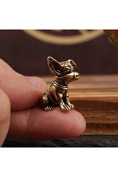 Choice Light Grey Copper Sculpture Solid Copper Puppy Brass Ornaments Cute Do...