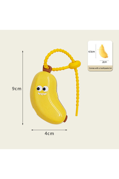 Choice غطاء واقٍ لفرشاة الأسنان على شكل موزة صفراء مع علبة تخزين معجون الأسنا...