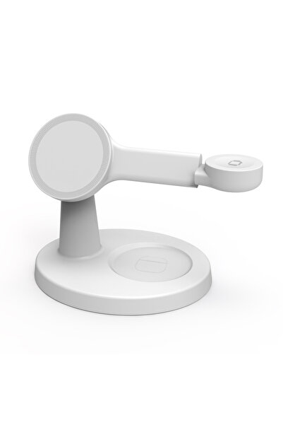 Choice6 حامل شحن لاسلكي مغناطيسي 3 في 1 من فيكيفون، أبيض اللون، متوافق مع أجه...