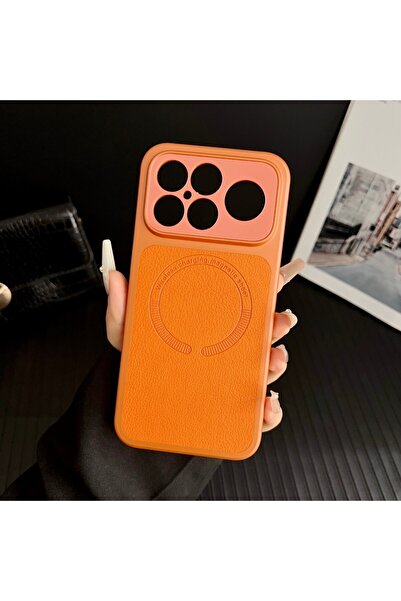 Choice3 جراب مغناطيسي برتقالي اللون بتصميم كلاسيكي من جلد ، مناسب لهاتف Poco ...