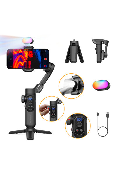 Choice1 XPro Black Kit Ahuan 3 Axis Smart XPro Handheld Gimbal Stabilizer For...