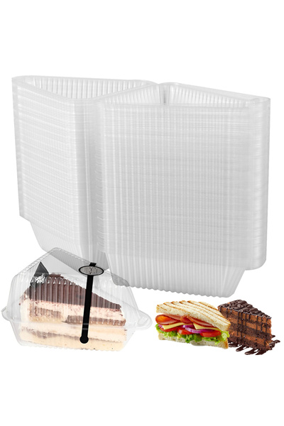 Choice1 علبة حلويات شفافة مثلثة ومربعة، تحتوي على 100 قطعة من الساندويتشات و1...