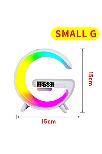 Choice3 حامل شاحن لاسلكي أبيض من فيكيفون، مكبر صوت بلوتوث 5.0، مصباح ليلي RGB...