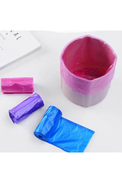 Choice 45pcs Random color 3 rolls (15 each)-small desktop portable trash bag