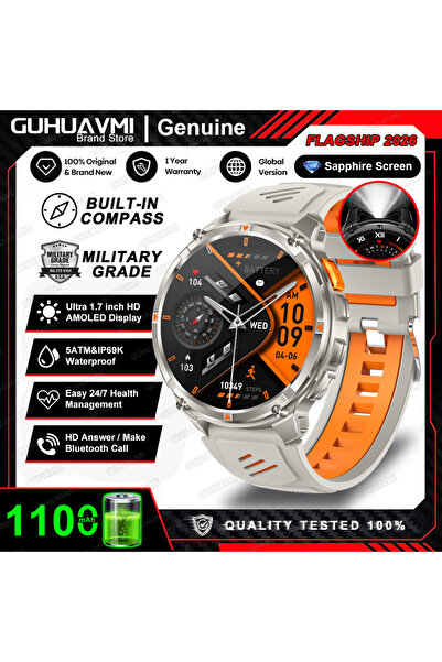 Choice6 Grey orange New Military T-Rex3 Ultra 1100mAh Battery Smart Watch 5 A...