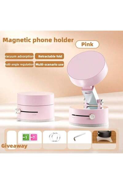 Choice pink Y330 Foldable Magnetic Vacuum Suction Phone Holder Double Sided S...
