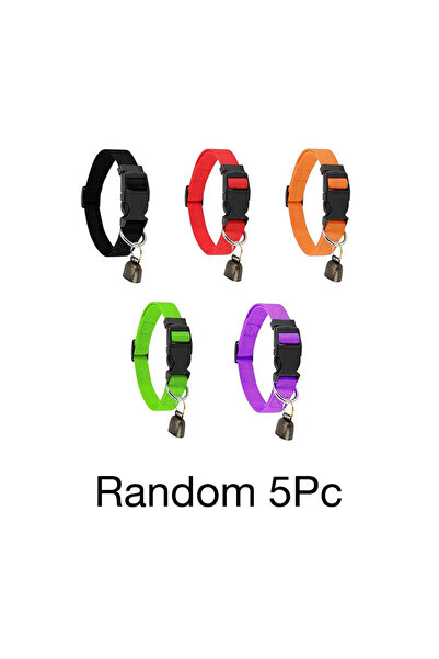 Choice 5Pcs Random Goat Collars with Bells, Adjustable Nylon Collar Set, Hors...