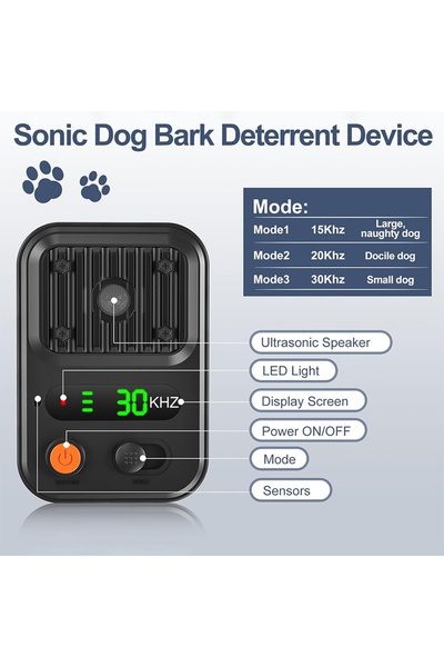 Choice1 جهاز طرد الكلاب المحمول باللون الأسود، بتردد 25 كيلو هرتز، مع ثلاثة م...