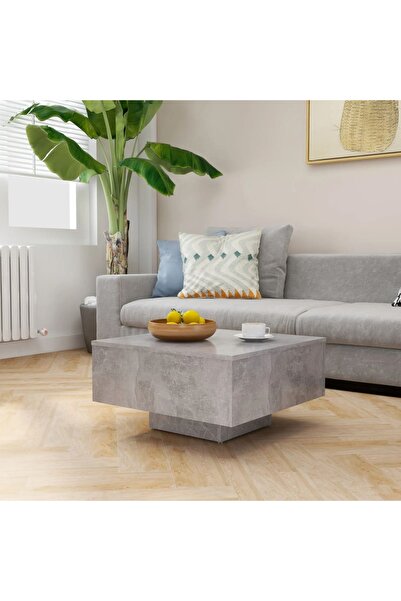 Concept Τραπεζάκι σαλονιού, γκρι σκυροδέματος, 60x60x31,5 cm, μοριοσανίδα