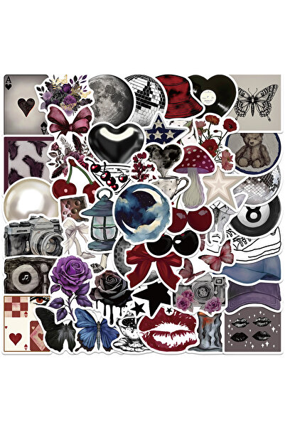 Choice ٥٠ قطعة من ملصقات "دارك داون تاون" للبنات من حقبة الألفية الجديدة، ملص...