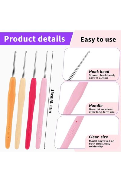 Choice5 set1-4pcs IMAZY Ergonomic Handle Crhet Hooks Set for Arthritic Hands ...