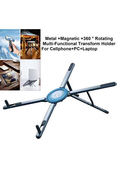 Choice Gray Portable Desktop Stand Notebook Aluminium Alloy Adjustable Magnet...