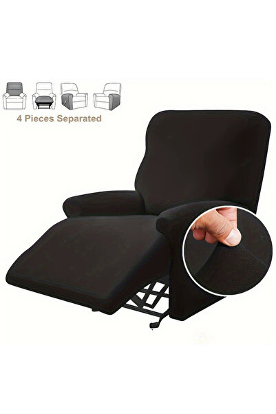 Choice1 black Minimalist Style Milk Silk Chair Cover, Fully Wrapped Elastic H...