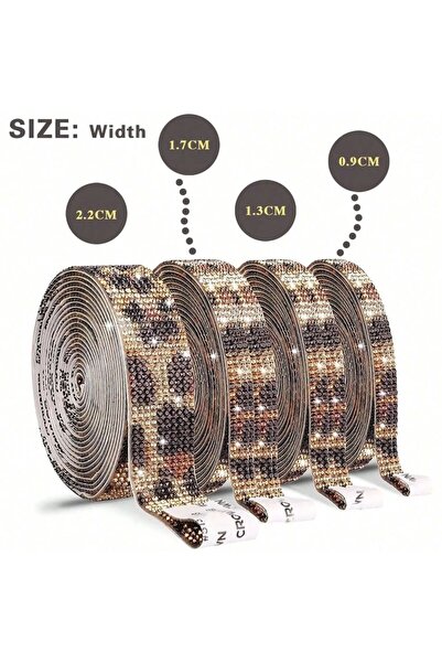 Choice4 لفّ لاصق مرصع بأحجار الراين والماس والكريستال، بعرض 0.9 سم، قطعة واحد...