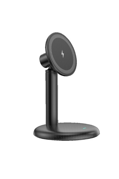 Choice حامل هاتف مغناطيسي مكتبي أسود من VIKEFON، شاحن لاسلكي سريع، متوافق مع ...