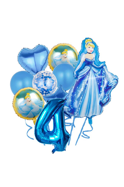 Choice6 as shown Number 4 9pcs Cinderella Birthday Party Decoration Princess ...