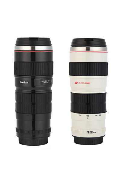 Choice1 كوب قهوة/شاي أسود من الفولاذ المقاوم للصدأ سعة 400 مل، على شكل عدسة ك...