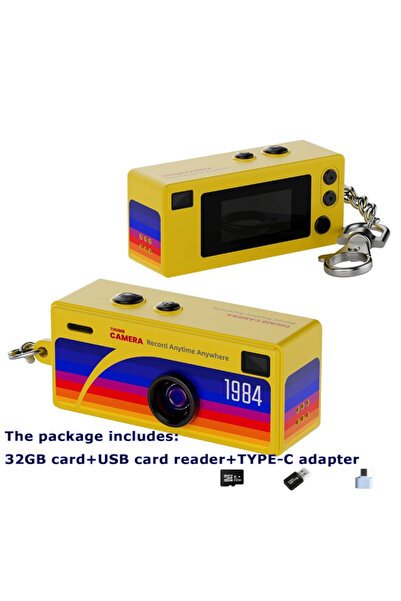Choice5 yellow combo Thumb Keychain Camera 0.96inch Mini Action Camera Retro ...