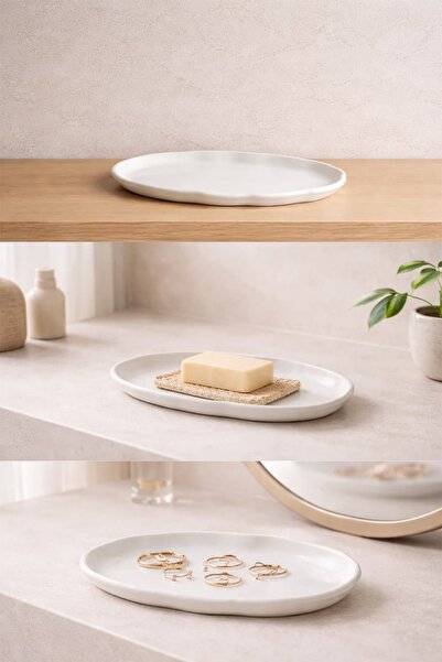 Otaera Coastal Form No:01 |   Oval Decorative Plate – Organic Stone Texture, ...