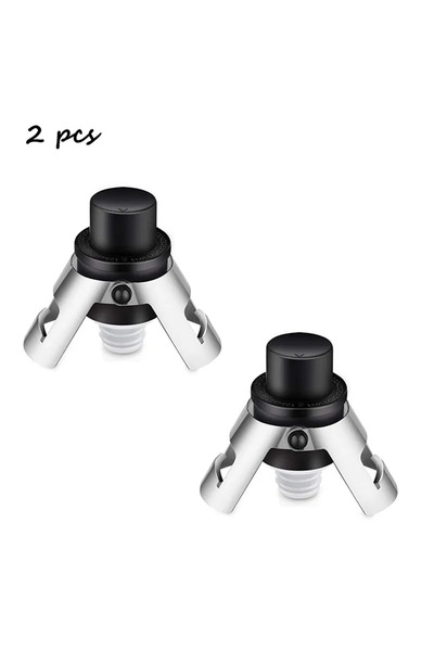Choice8 2 pcs black Stainless Steel Champagne Stoppers Champagne Bottle Plug ...