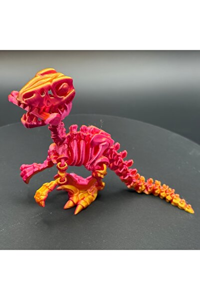 choice2 مجسم ديناصور فيليرابتور مطبوع ثلاثي الأبعاد باللون الأحمر - واقعي ومف...