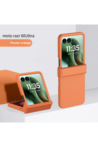 Choice48 غلاف هاتف موتورولا رازر 50 ألترا برتقالي اللون، مصنوع من مادة البولي...