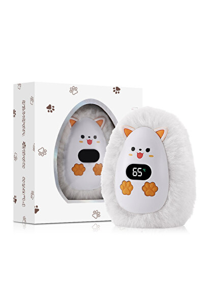 choice2 مدفأة يدوية صغيرة محمولة على شكل ثعلب أبيض كرتوني، وبري بشاشة رقمية، ...