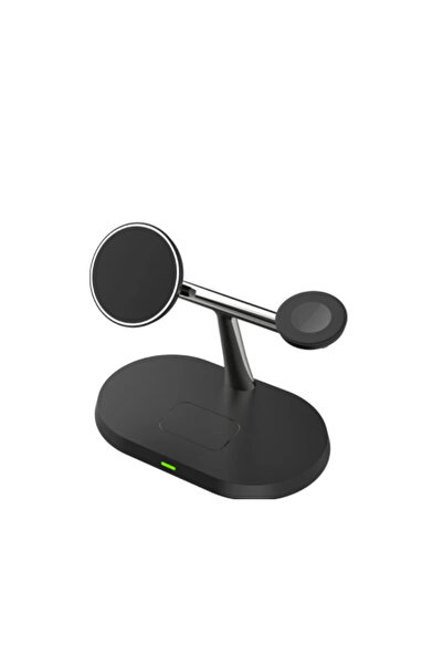 Choice1 شاحن لاسلكي مغناطيسي أسود 3 في 1 لساعات S25 و S24 و S23 و 8 و 7 و 6 و...