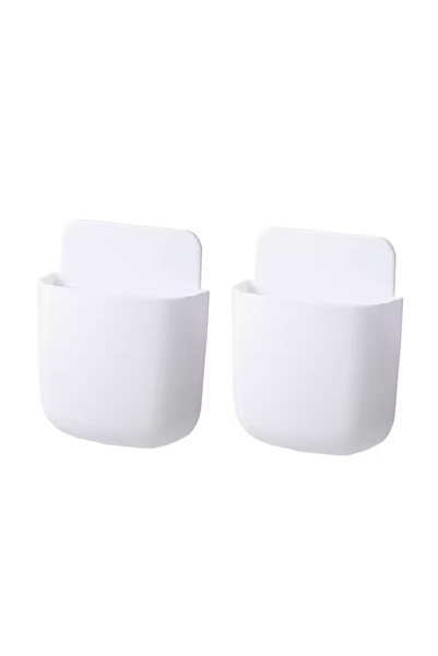 Choice 2pcs-white Wall Mounted Storage Box Mobile Phone Plug Holder Stand Rac...