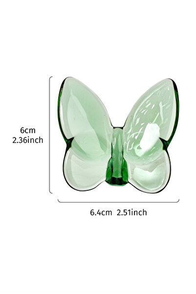 Choice8 shuijinghudie lv 1PC، قطعة ديكور مكتبية على شكل فراشة مصنوعة من الكري...