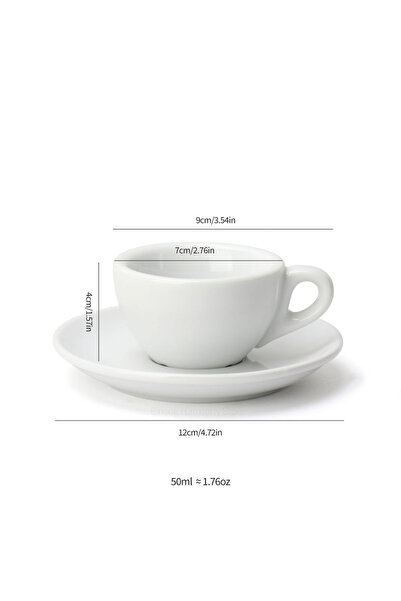 Choice 50ml Pure White Espresso Mugs with Saucer and Spoon Minimalist Italian...