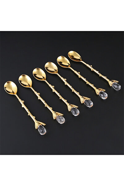 Choice1 6big rhinestone 6-piece rhinestone spoon set, coffee spoon, dessert f...